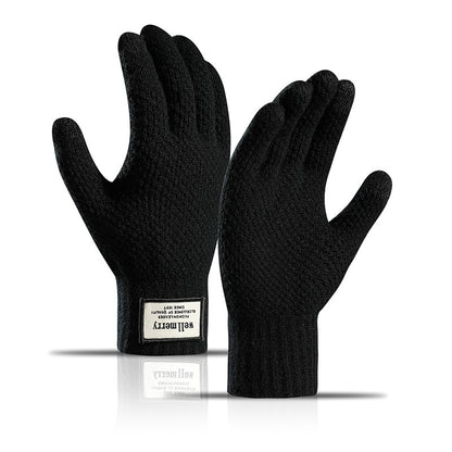 Thick Jacquard Warm Wool Touch Screen Gloves