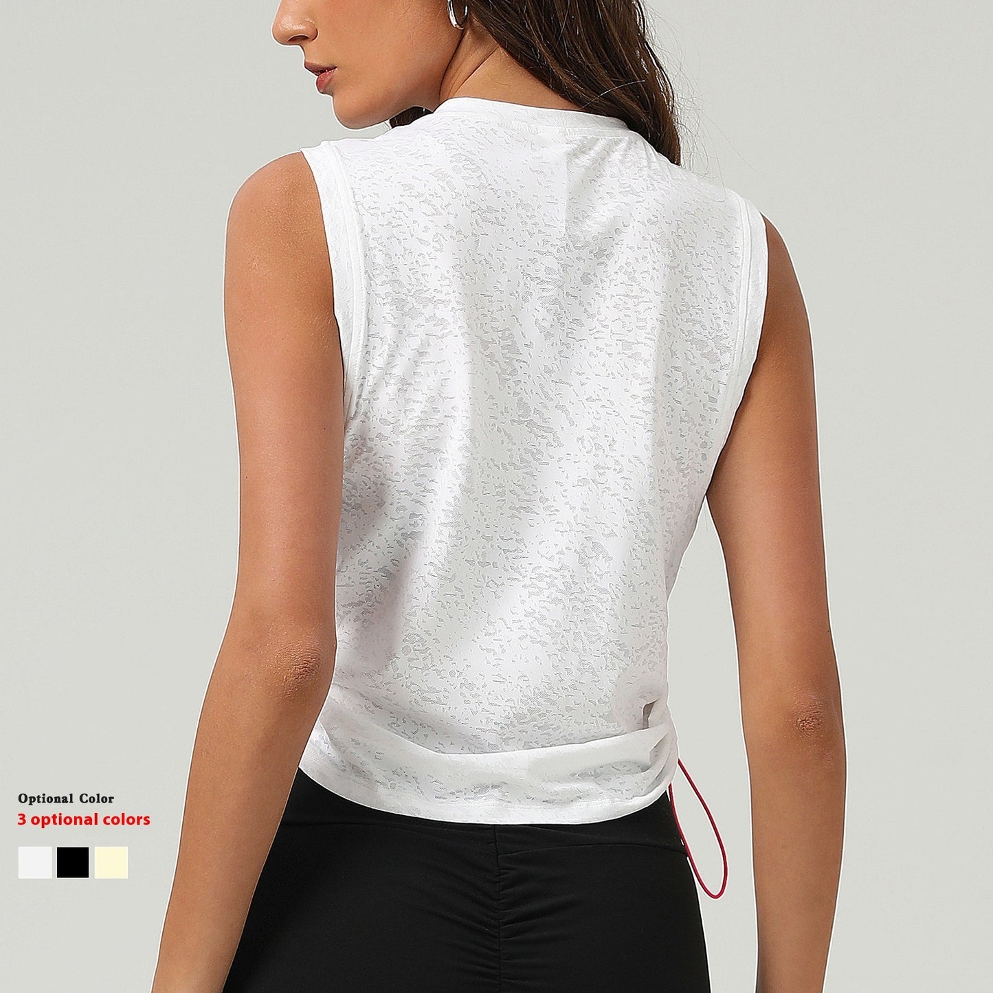 Jacquard Women Sleeveless Blouse Breathable
