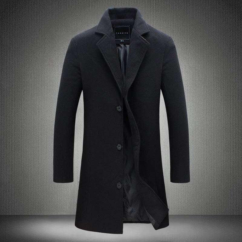 Mens Casual Business Woolen Coats
