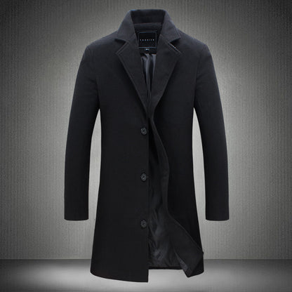Mens Casual Business Woolen Coats