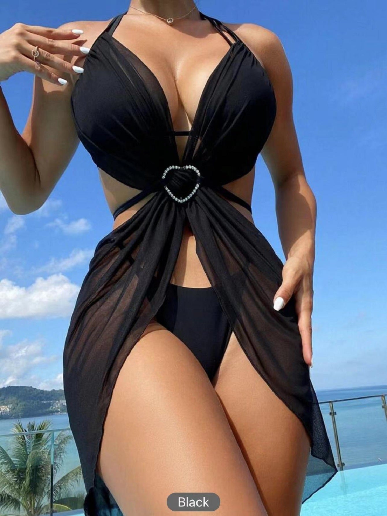 3pcs Halter Neck Bikini Swimsuit