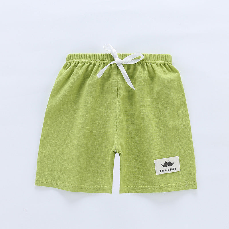 Children's Summer Thin Beach Slub Cotton Shorts