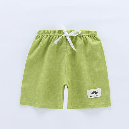 Children's Summer Thin Beach Slub Cotton Shorts