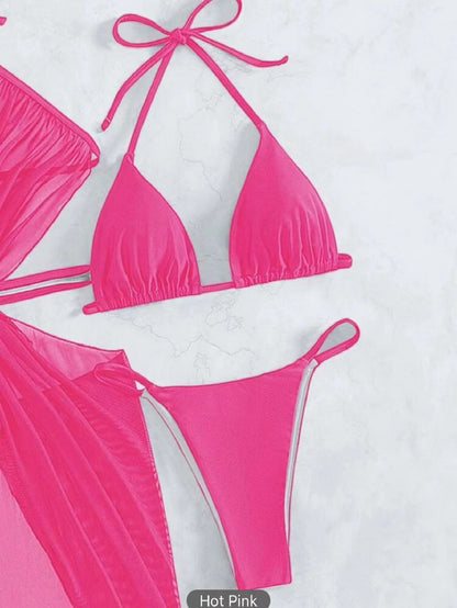 3pcs Halter Neck Bikini Swimsuit