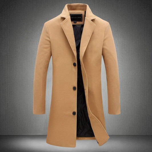 Mens Casual Business Woolen Coats