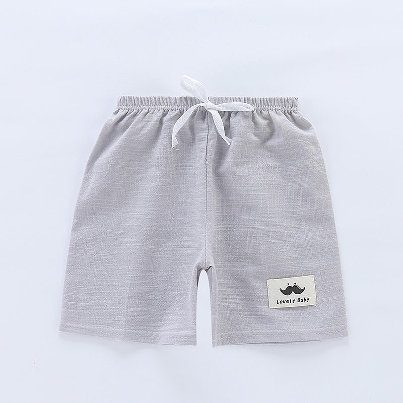 Children's Summer Thin Beach Slub Cotton Shorts