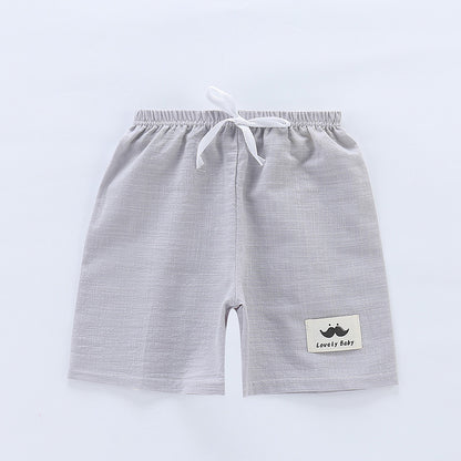 Children's Summer Thin Beach Slub Cotton Shorts