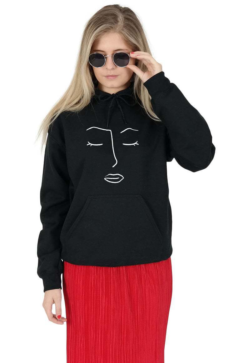 Face Pattern Print Hoodie Fashion Versatile