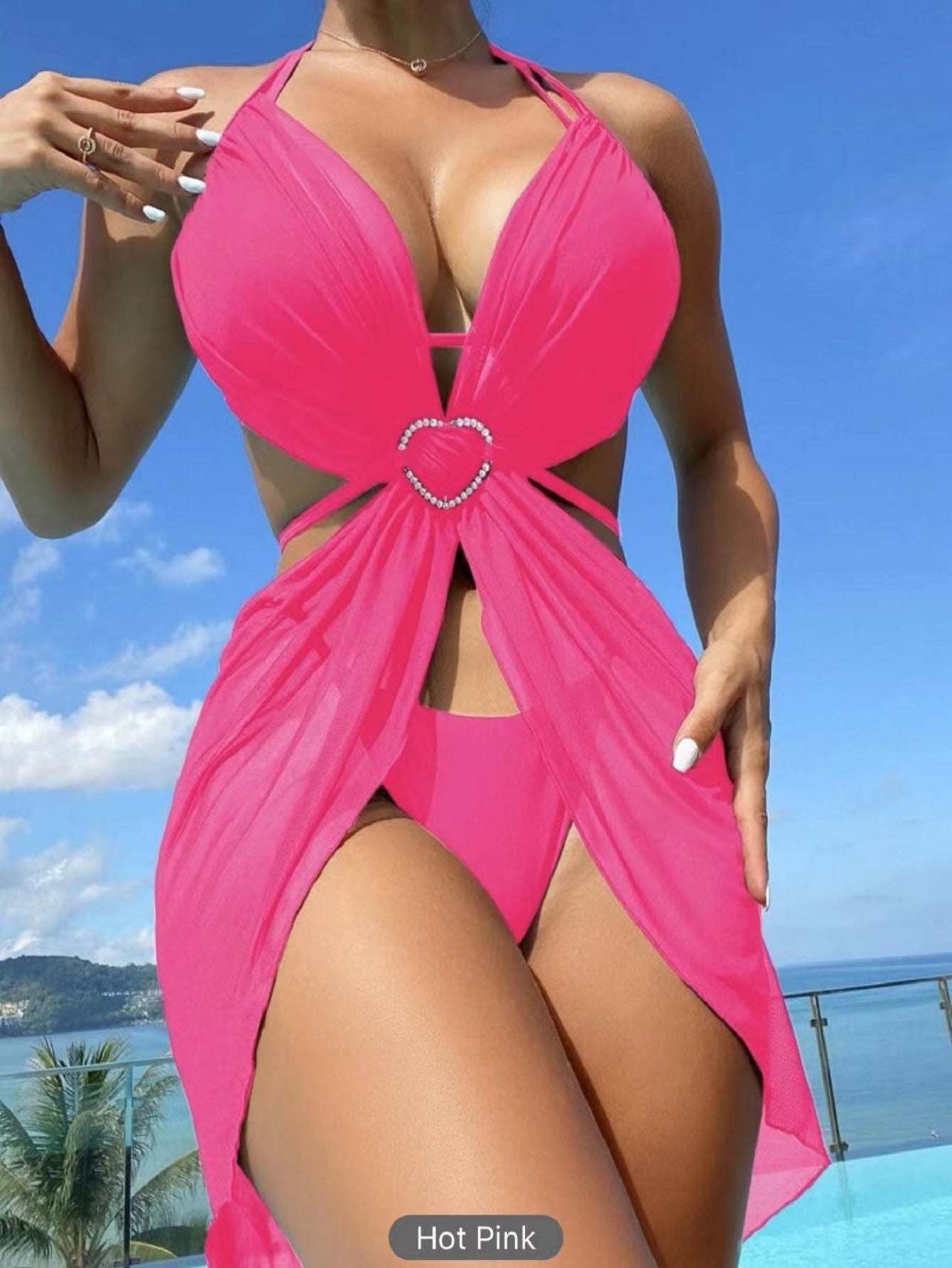 3pcs Halter Neck Bikini Swimsuit