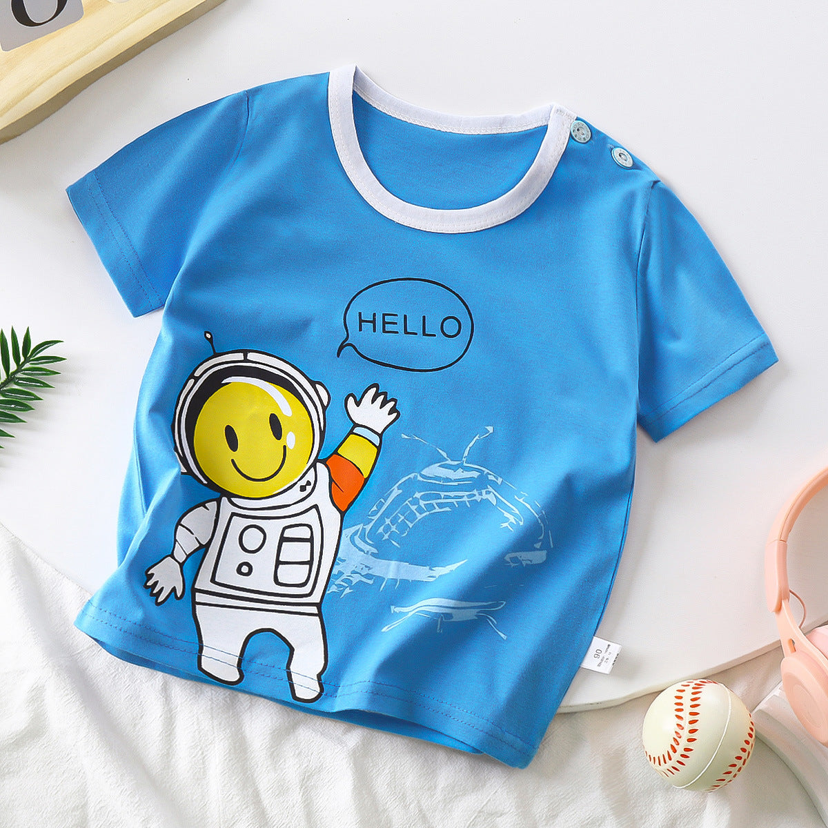 Children's Pure Cotton Cartoon Short-sleeved