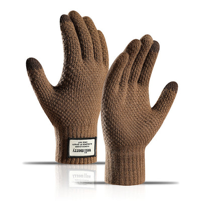 Thick Jacquard Warm Wool Touch Screen Gloves