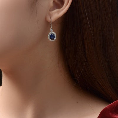 Royal Blue Earrings Classic Retro