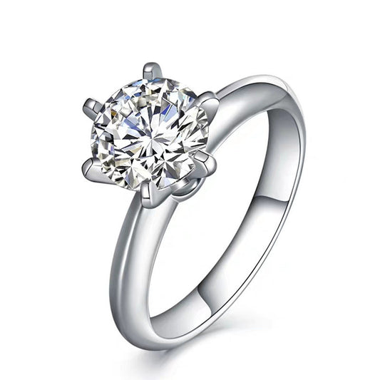 Silver-plated Moissanite  Ring for Women