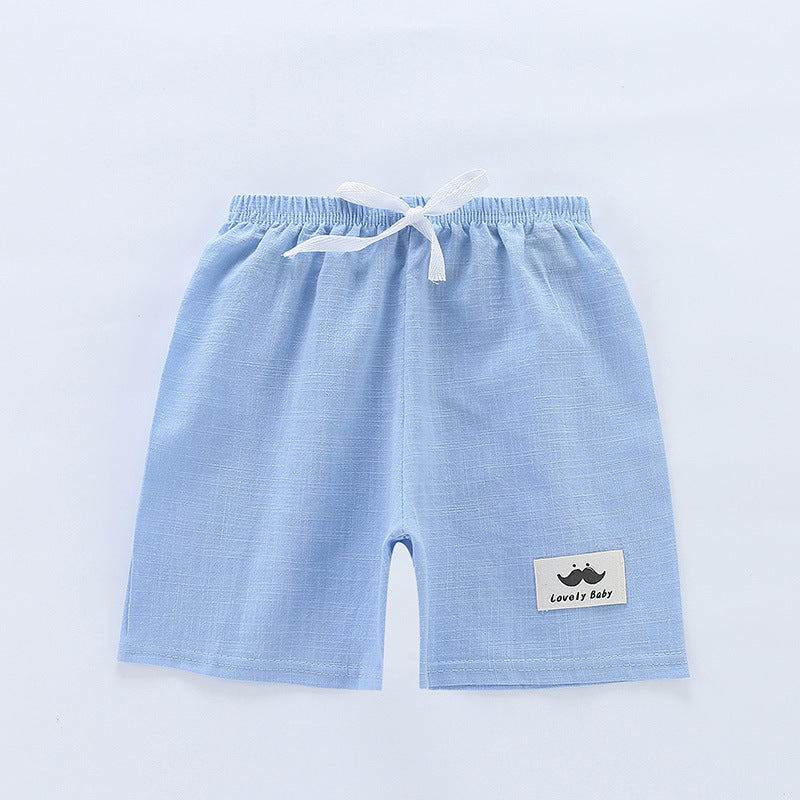 Children's Summer Thin Beach Slub Cotton Shorts