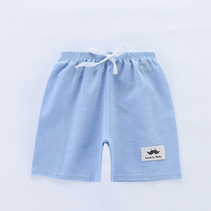 Children's Summer Thin Beach Slub Cotton Shorts