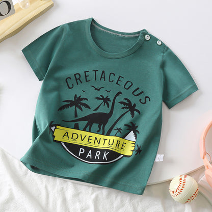 Children's Pure Cotton Cartoon Short-sleeved
