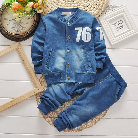 Boys 1 to 3 years Denim Long Sleeve Fashion Casual Suit