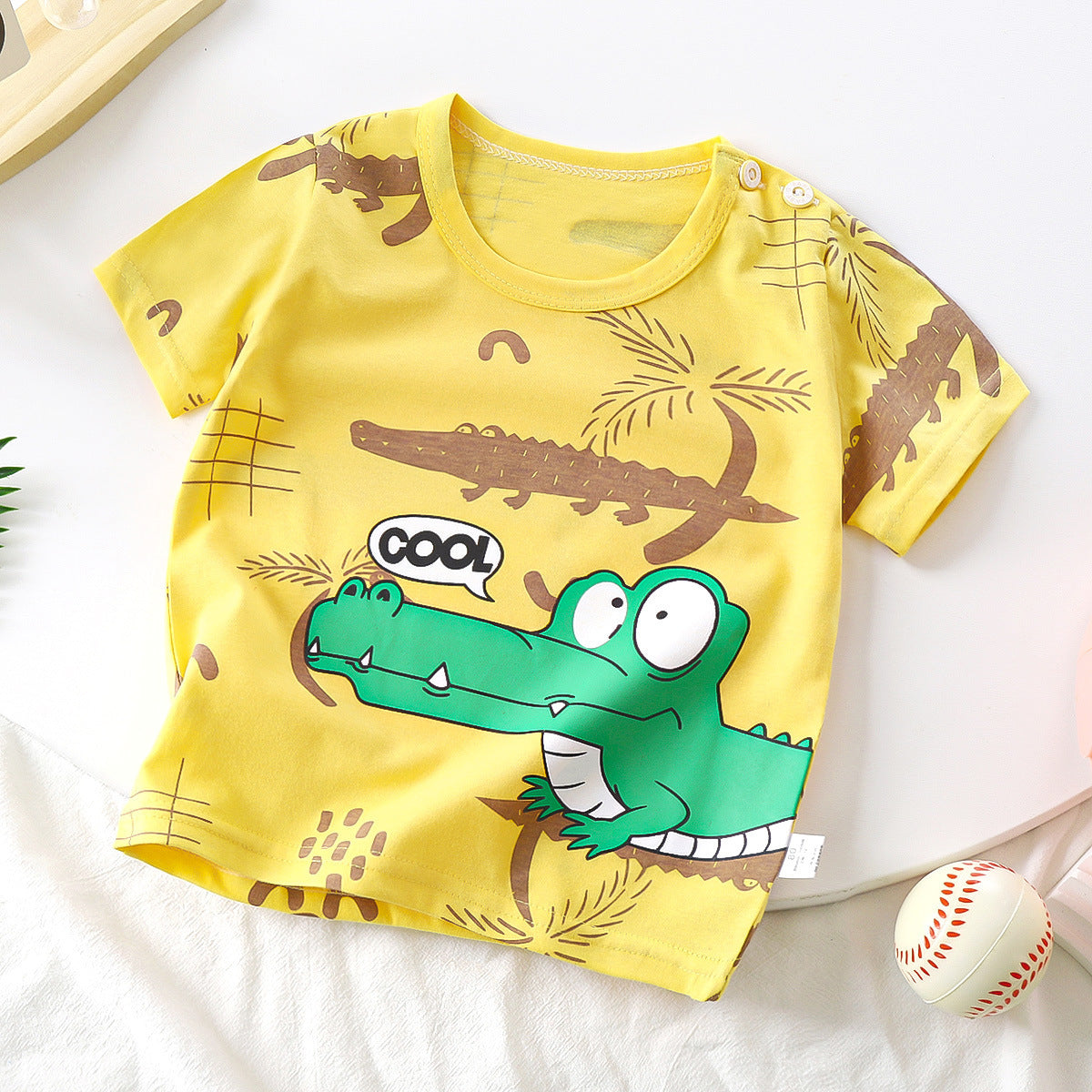 Children's Pure Cotton Cartoon Short-sleeved