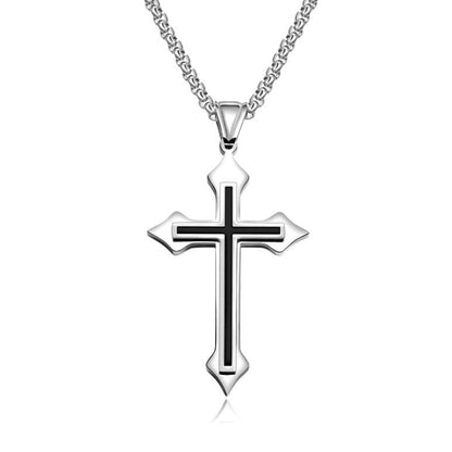 Stainless Steel Cross Shape Pendant Necklace
