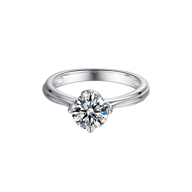 Lotus 925 Sterling Silver Inlaid Moissanite Ring