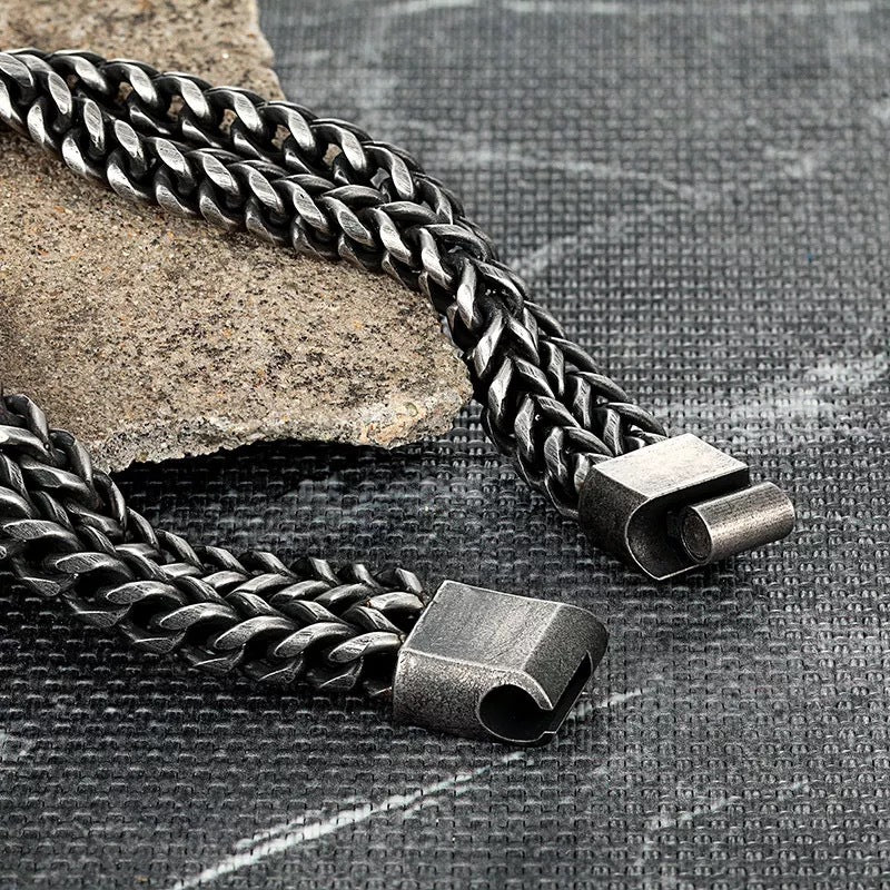 Black Vintage Mens Bracelet