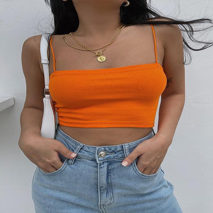 String Backless Midriff-baring top
