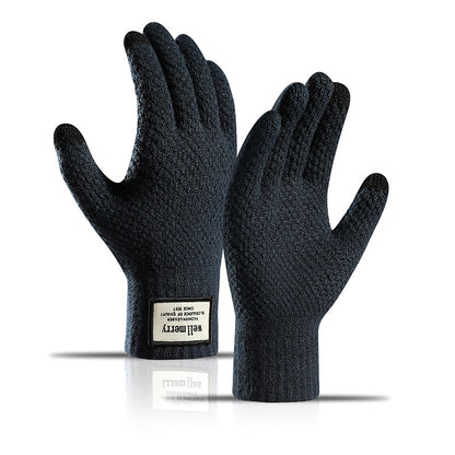 Thick Jacquard Warm Wool Touch Screen Gloves