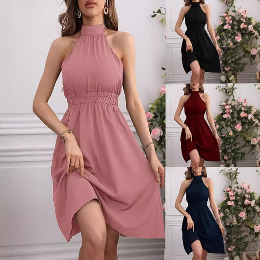 Women's Waist Tight Halter Dress