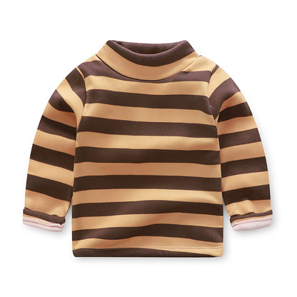 Children's plush warm long-sleeved t-shirt