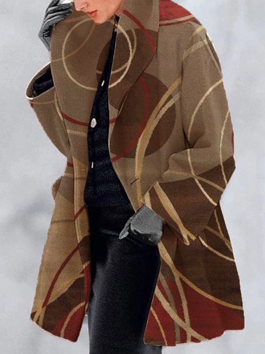 Women Lapel Woolen Fashion Jacket