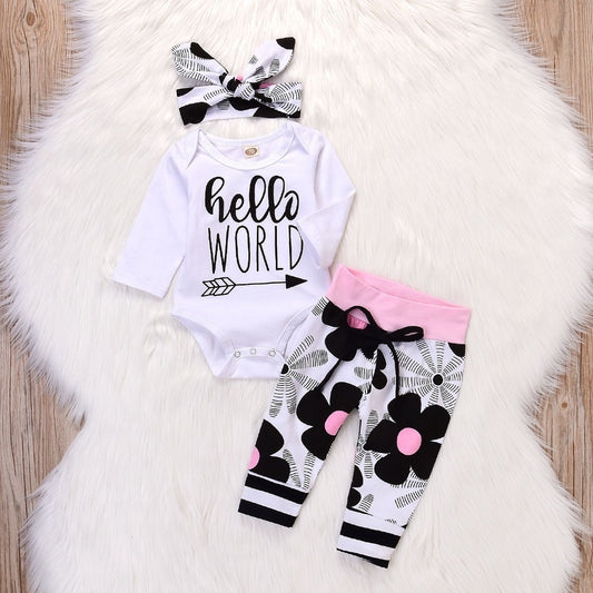 Baby Girl 3-piece Suit Headscarf
