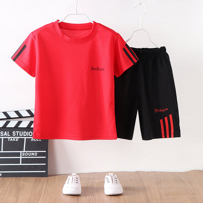 Two Piece Short Sleeved Shorts Primary School Casual Sports Suit