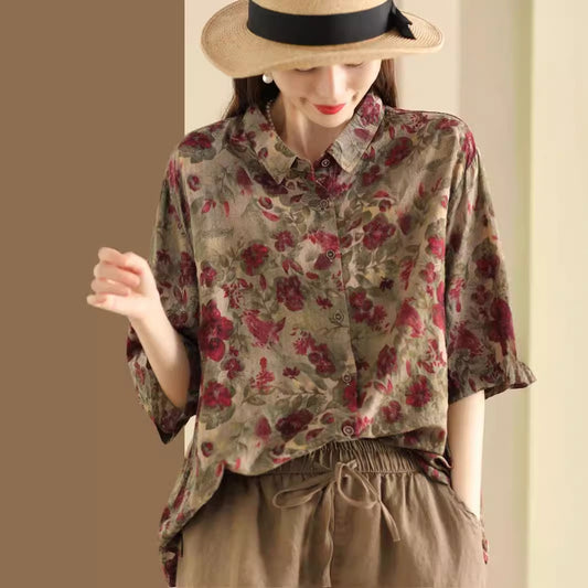 Retro Cotton Linen Shirt