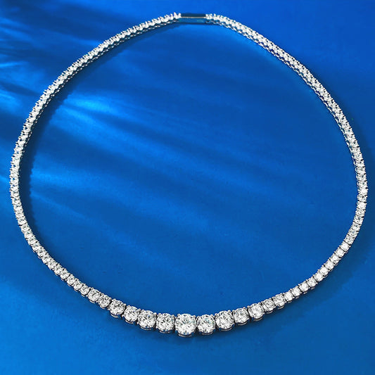 S925 Silver Graceful And Fashionable Necklace Water Drop Round