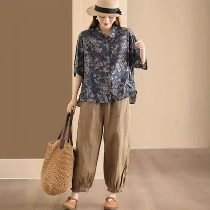 Retro Cotton Linen Shirt