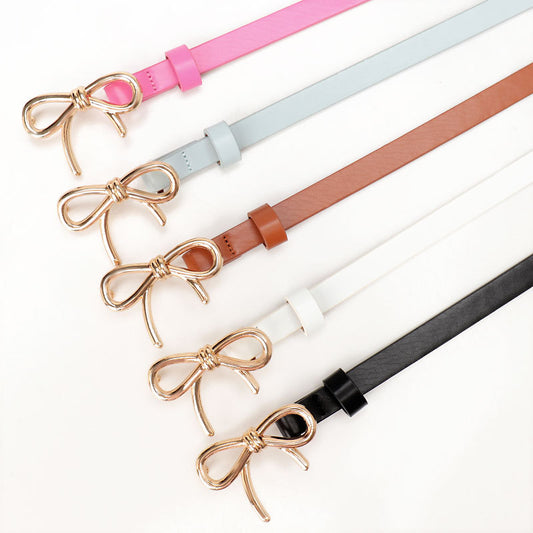 Women's Bow Belt Gold Buckle