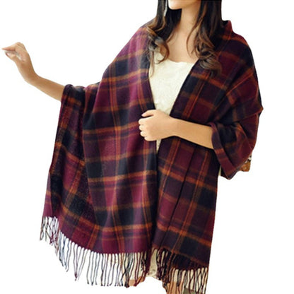 Women's Cashmere-like Plaid Scarf