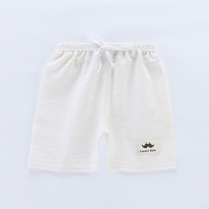 Children's Summer Thin Beach Slub Cotton Shorts
