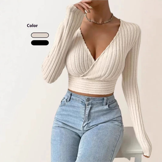 Ladies Long Sleeve Knitted Sweater