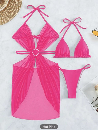 3pcs Halter Neck Bikini Swimsuit