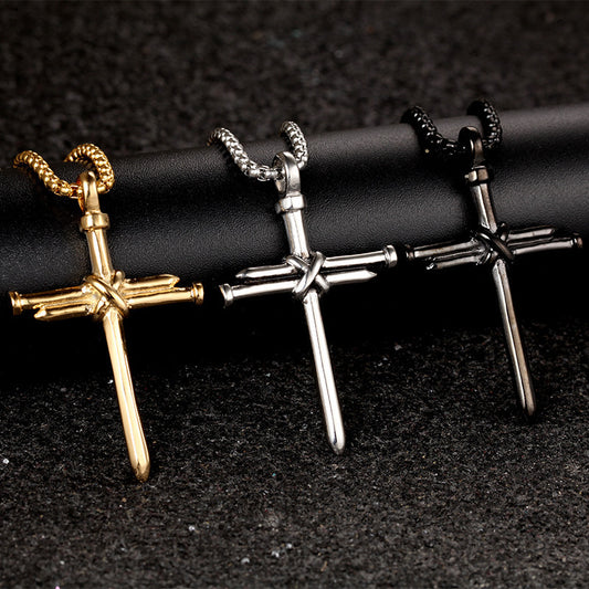 Iron Nail Cross Pendant