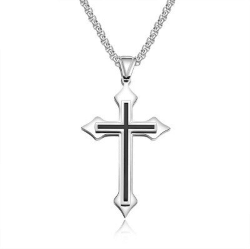 Stainless Steel Cross Shape Pendant Necklace