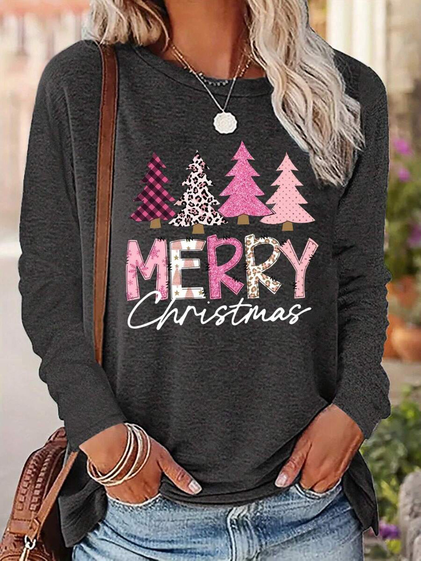 Women's Long Sleeved Versatile Round Neck