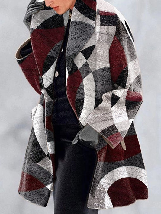 Women Lapel Woolen Fashion Jacket