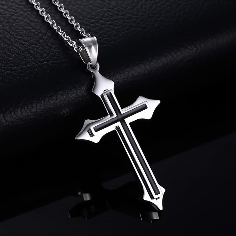 Stainless Steel Cross Shape Pendant Necklace