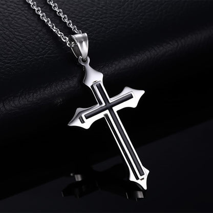 Stainless Steel Cross Shape Pendant Necklace