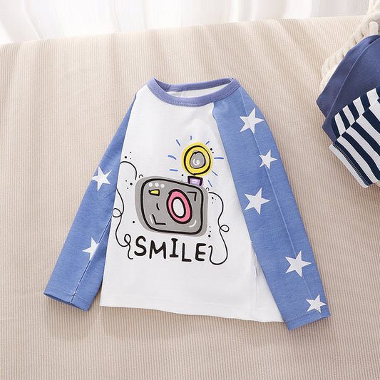 Children's Long Sleeve Casual Cartoon Round Neck Top