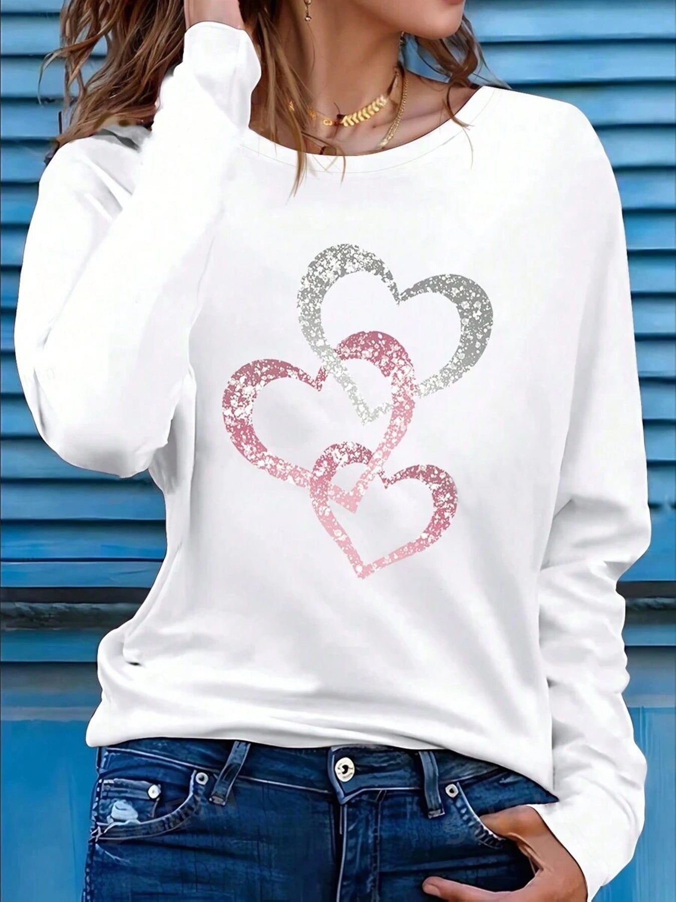 Women's Long Sleeved Versatile Round Neck