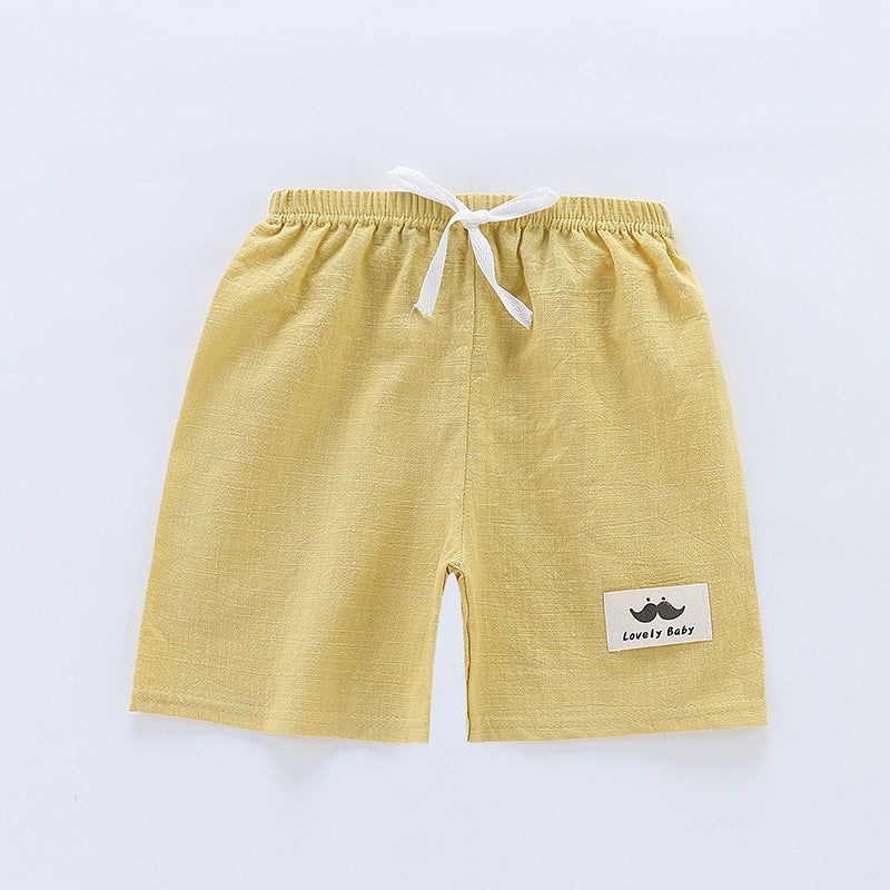 Children's Summer Thin Beach Slub Cotton Shorts
