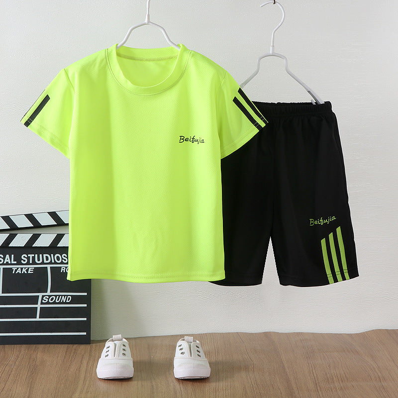 Two Piece Short Sleeved Shorts Primary School Casual Sports Suit